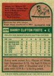 229 Barry Foote (All-Star Rookie) (Back)