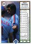 1989 Upper Deck Baseball 444 Dave Martinez (Back)